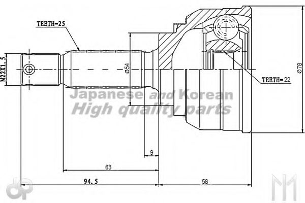 ASHUKI MI-290I Joint Kit, drive shaft